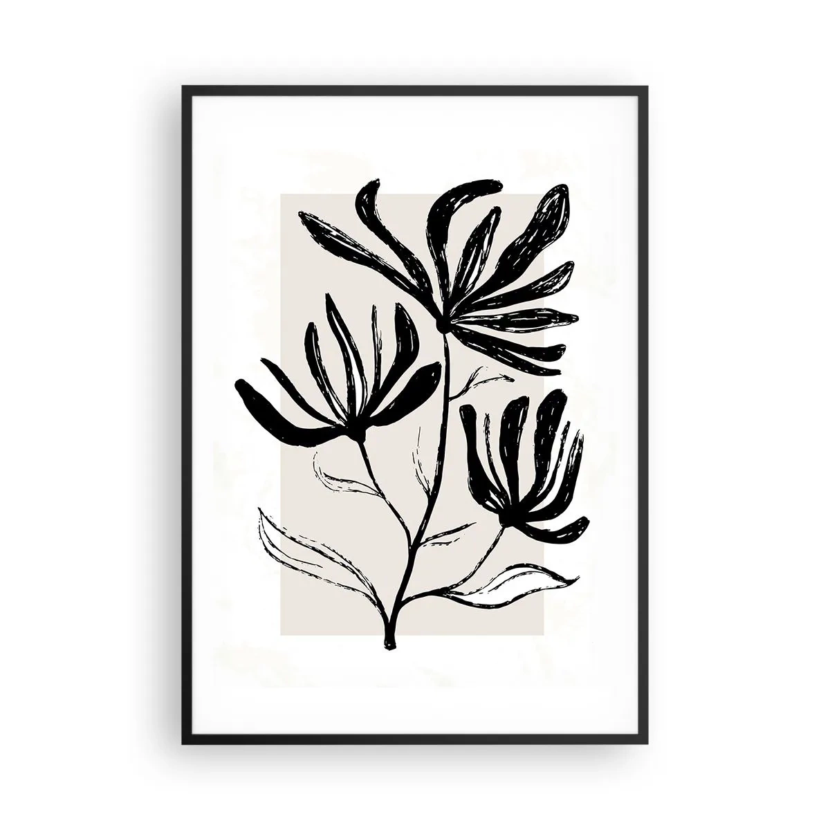 Póster en marco negro - Esbozo para un herbario - 70x100 cm