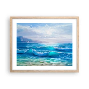 Póster en marco roble claro - Trae consuelo - 50x40 cm