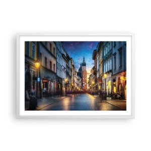 Póster en marco blanco - El encanto de Cracovia - 70x50 cm
