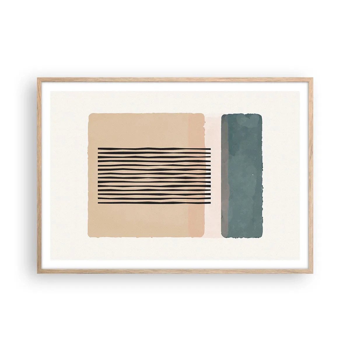 Póster en marco roble claro - Todo en orden - 100x70 cm