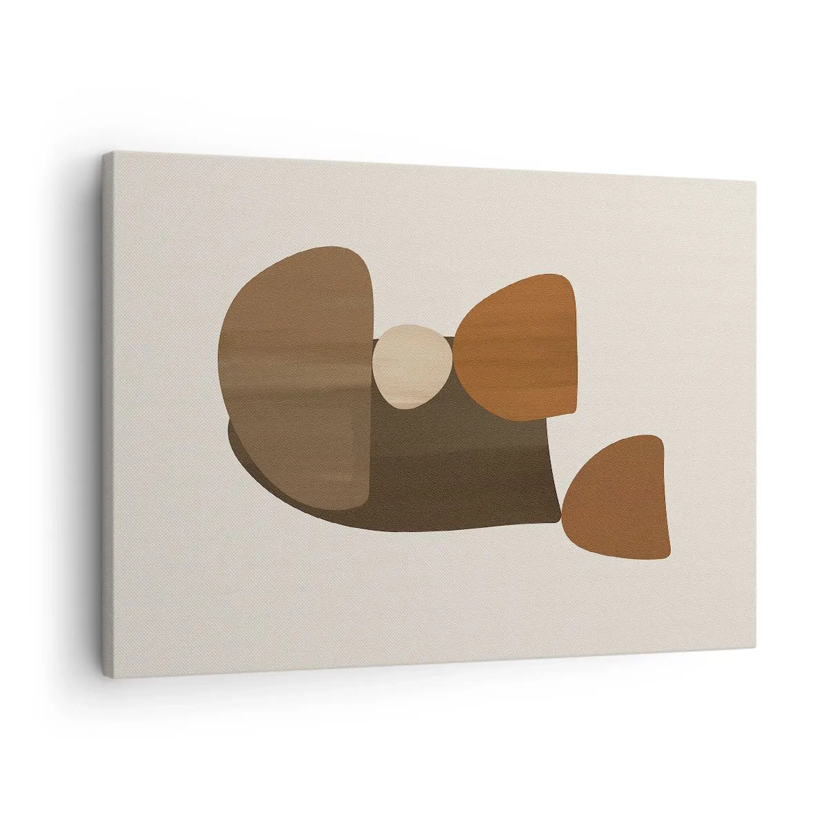 Cuadro sobre lienzo - Impresión de Imagen - Composición abstracta en tonos marrones y beige. - 70x50cm - Composición en bronce - Decoración de pared moderna para salón y dormitorio ARTTOR