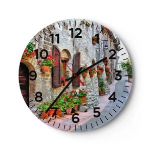 Reloj de pared - Reloj de vidrio - Ambiente italiano - 40x40 cm