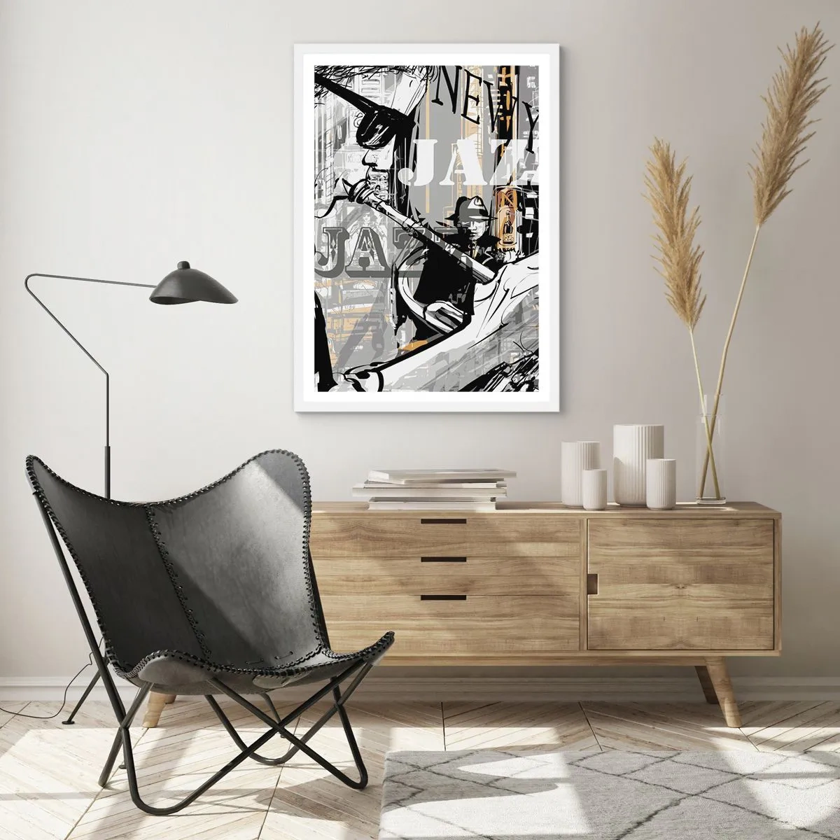 Póster en marco blanco - Al ritmo de Nueva York - 50x70 cm