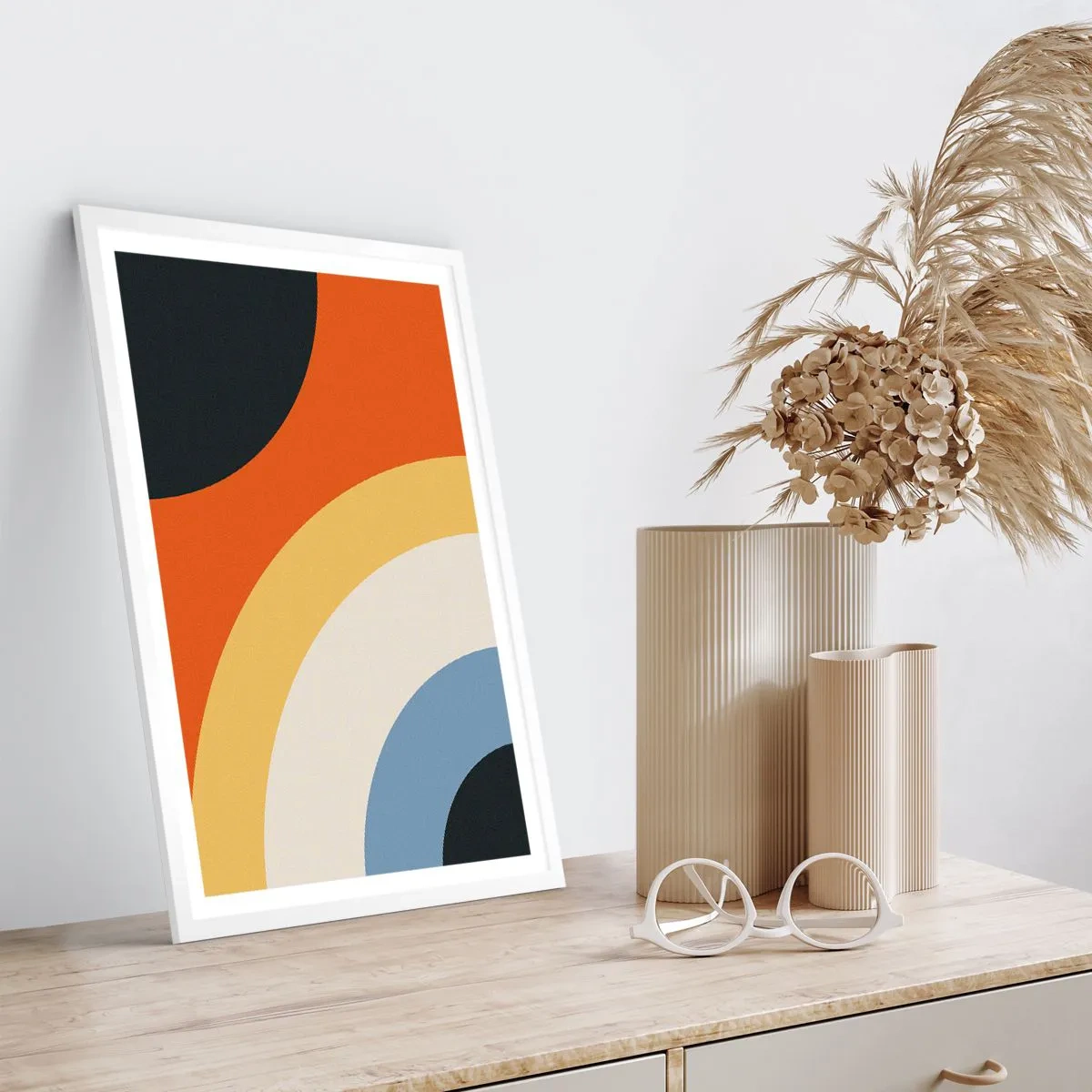 Póster en marco blanco - Círculo sobre círculo - 61x91 cm