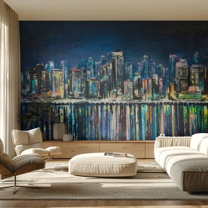 Fotomural personalizado Premium Sand - Una cascada de luces - Ciudad, Arquitectura, Río