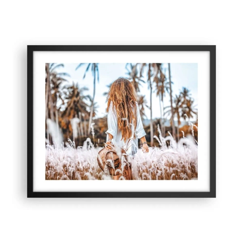 Póster en marco negro - Nacida en el plumón de la Tierra - 50x40 cm