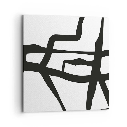 Cuadro sobre lienzo - Impresión de Imagen - Construcción en blanco y negro - 70x70 cm
