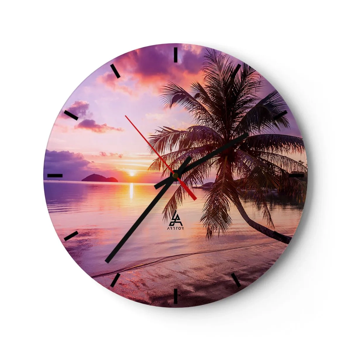 Reloj de pared - Reloj de vidrio - Hermosura hasta el horizonte - 40x40 cm