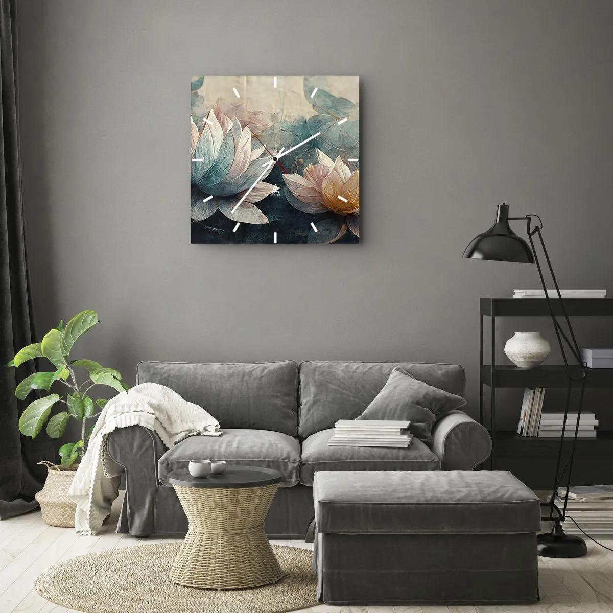 Reloj de pared - Reloj de vidrio - Estrellas de lago - 30x30 cm