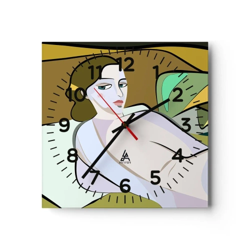 Reloj de pared - Reloj de vidrio - Retrato íntimo - 30x30 cm