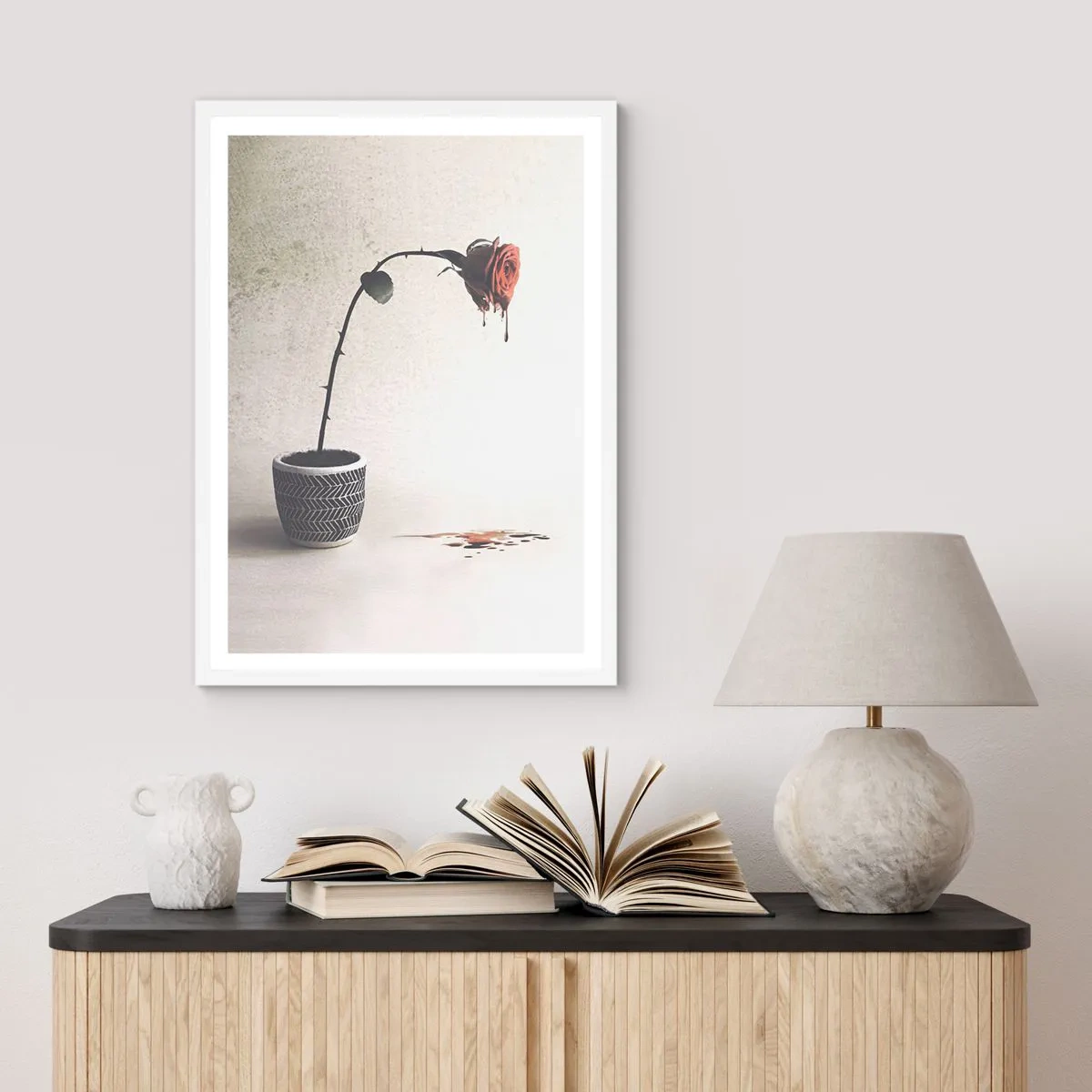 Póster en marco blanco - Rosa dolorosa - 61x91 cm