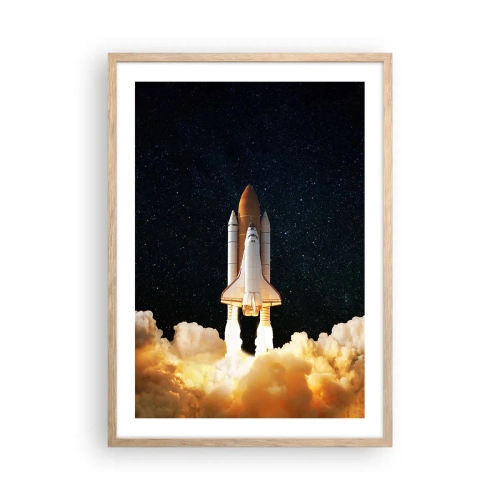 Póster en marco roble claro - ¡Ad astra! - 50x70 cm