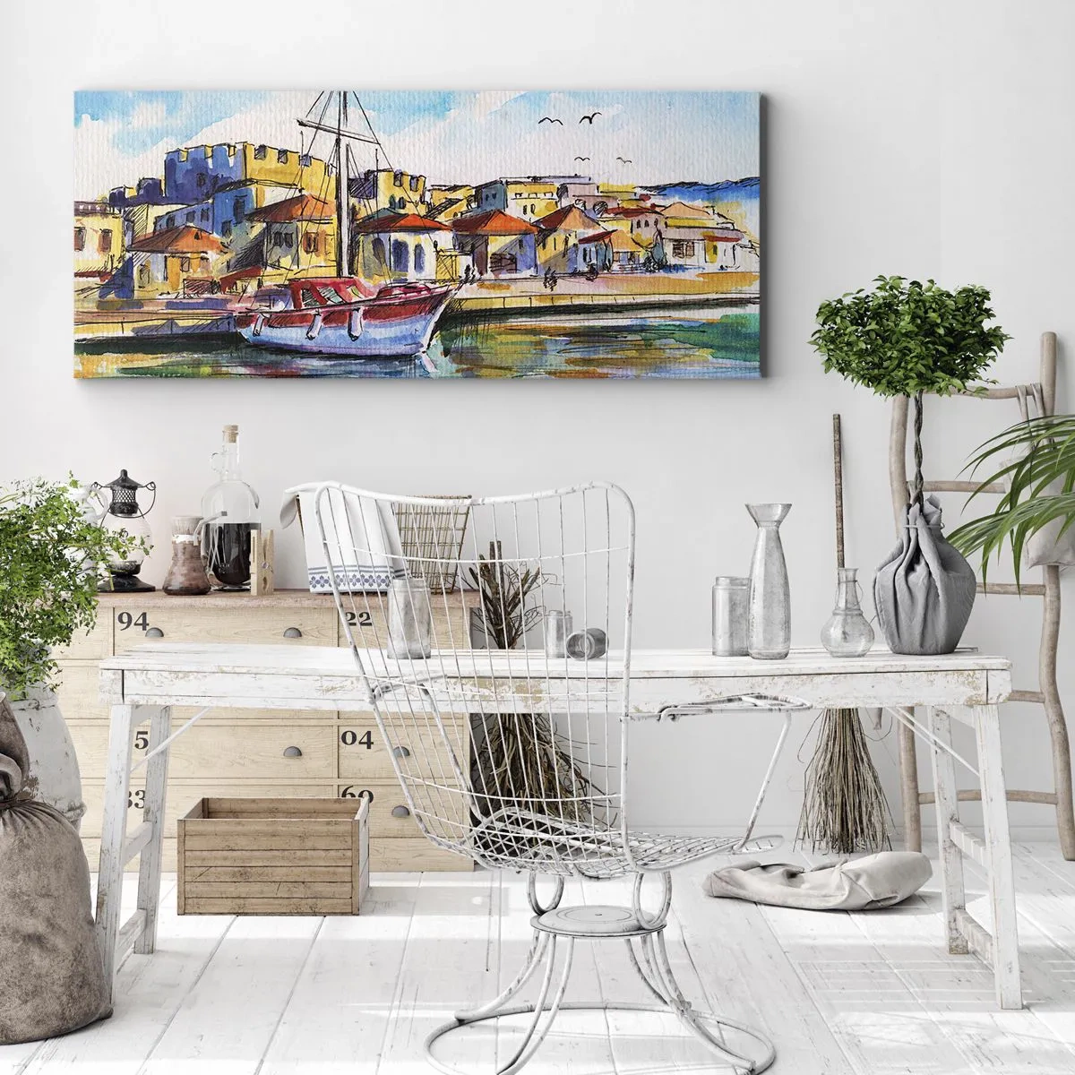 Cuadro sobre lienzo - Impresión de Imagen - Tarde de arco iris - 100x40 cm