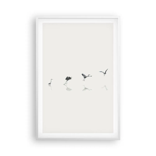 Póster en marco blanco - Cuatro sencillos pasos para despegar - 61x91 cm