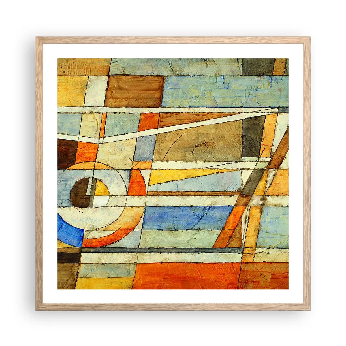 Póster en marco roble claro - Cubismo en una obra - 60x60 cm