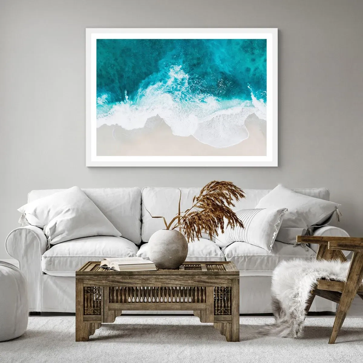 Póster en marco blanco - Una caricia natural - 40x30 cm