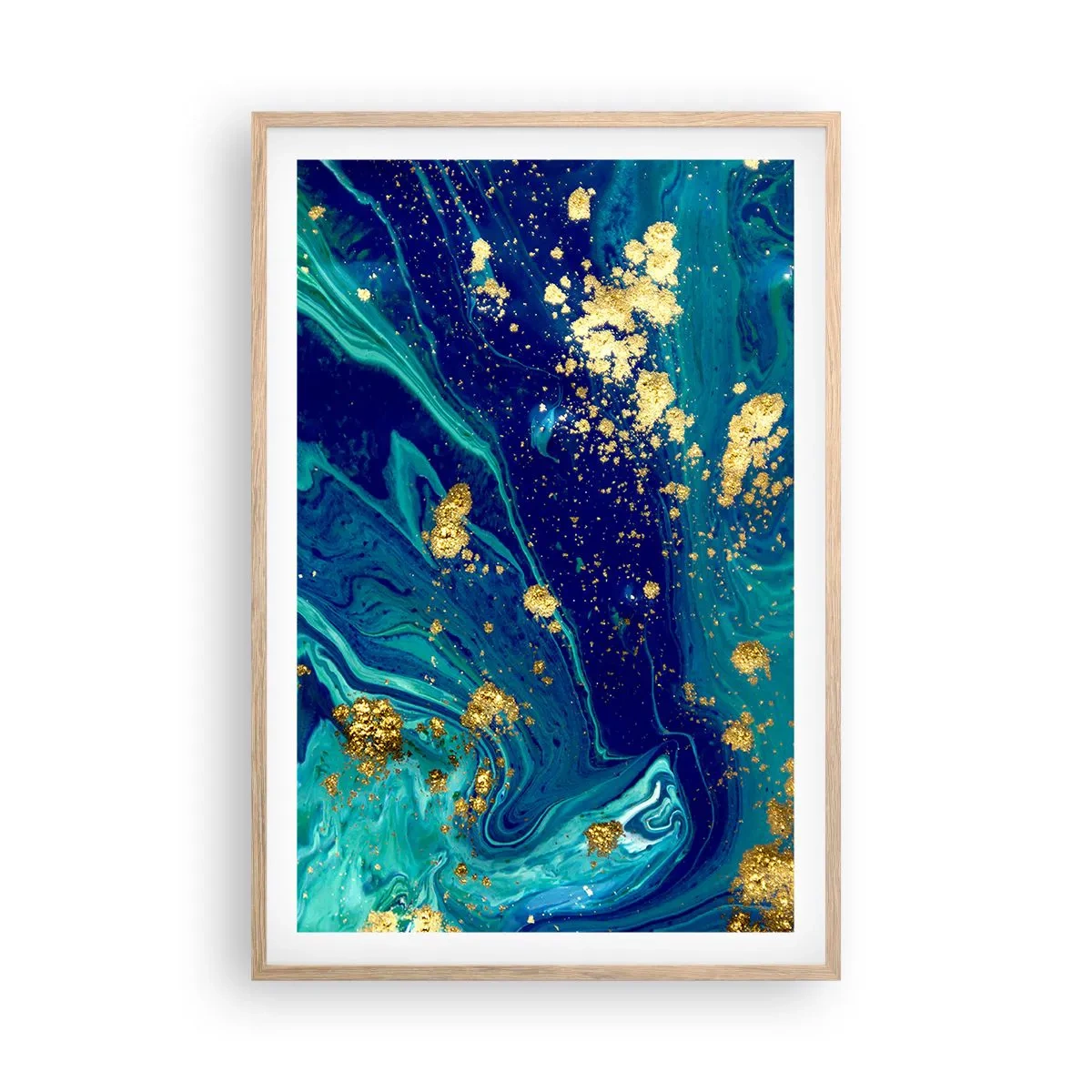 Póster en marco roble claro - Pétalos de sol - 61x91 cm