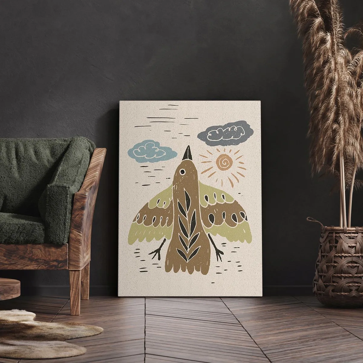 Cuadro sobre lienzo - Impresión de Imagen - Vuelo alegre - 45x80 cm