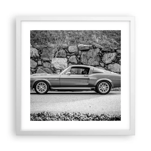 Póster en marco blanco - Una leyenda de los años 60 - 40x40 cm