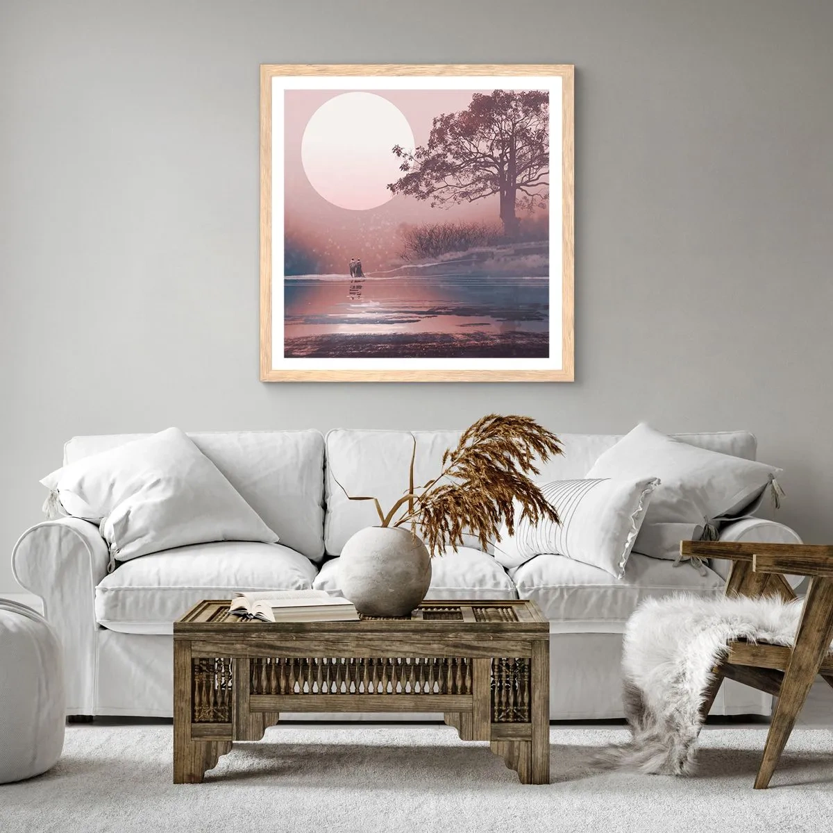 Póster en marco roble claro - Rarezas nocturnas - 30x30 cm