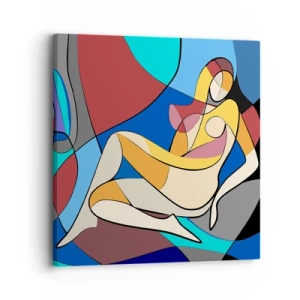 Cuadro sobre lienzo - Impresión de Imagen - Desnudo cubista - 30x30 cm
