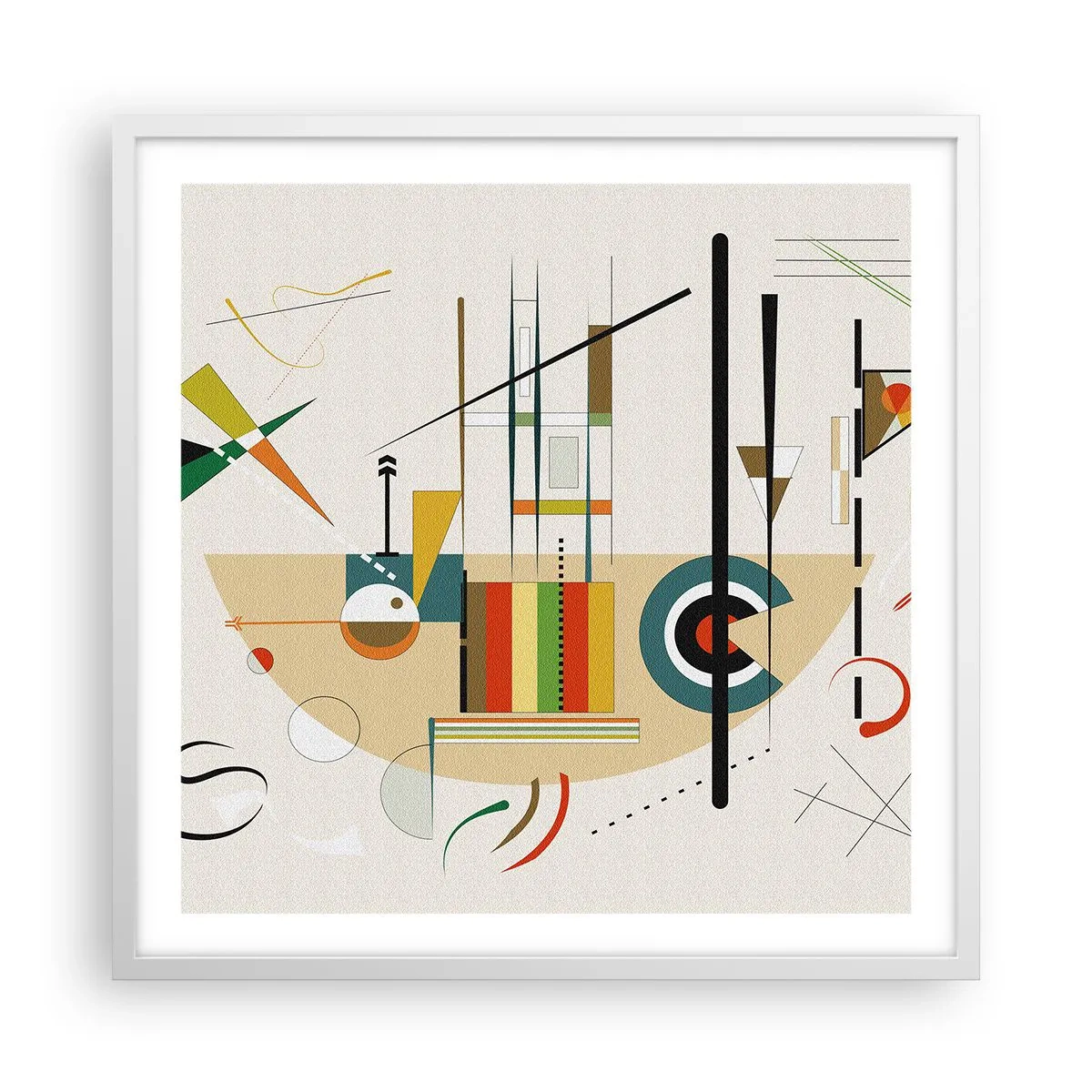 Póster en marco blanco - Y el mundo ríe - 60x60 cm