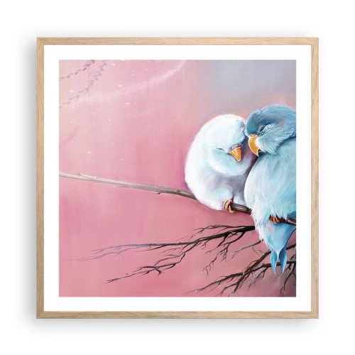 Póster en marco roble claro - Qué añadir aquí... - 60x60 cm