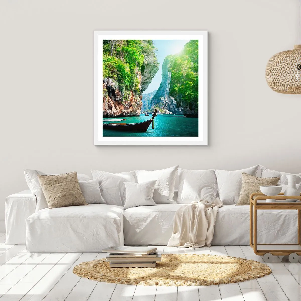 Póster en marco blanco - Una invitación a un viaje exótico - 50x50 cm