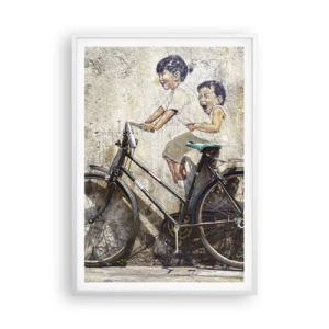 Póster en marco blanco - ¿Verdadero o falso? - 70x100 cm