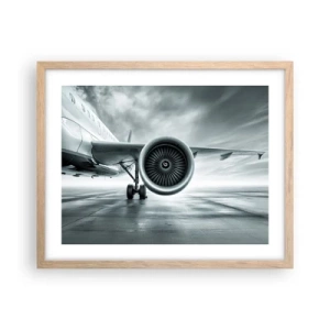 Póster en marco roble claro - Hay poder - 50x40 cm