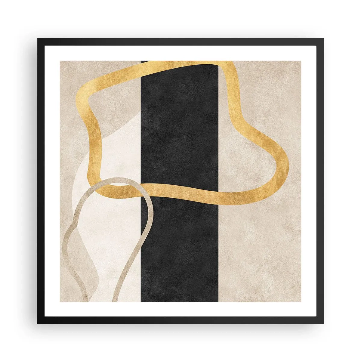 Póster en marco negro - Formas en bucle - 60x60 cm