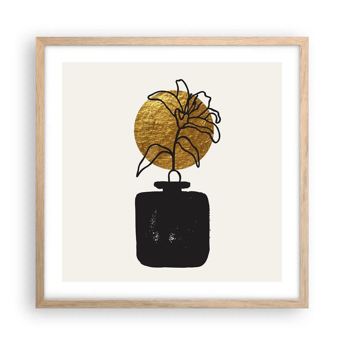 Póster en marco roble claro - Belleza en equilibrio - 50x50 cm