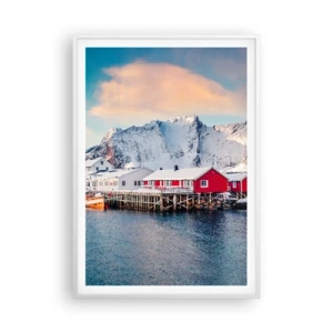 Póster en marco blanco - Un retiro en el norte - 70x100 cm