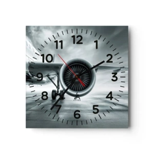 Reloj de pared - Reloj de vidrio - Hay poder - 30x30 cm