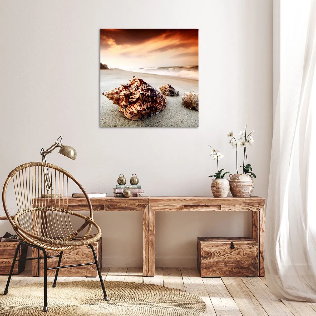 Cuadro sobre lienzo - Impresión de Imagen - Los exiliados de las olas - 60x60 cm