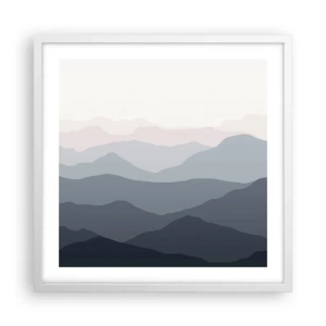 Póster en marco blanco - Cordilleras a la vista - 50x50 cm