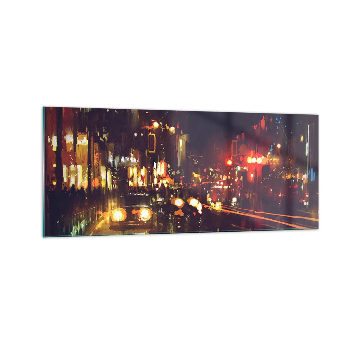 Cuadro sobre vidrio - Impresiones sobre Vidrio - Hundido en la luz de la noche - 100x40 cm