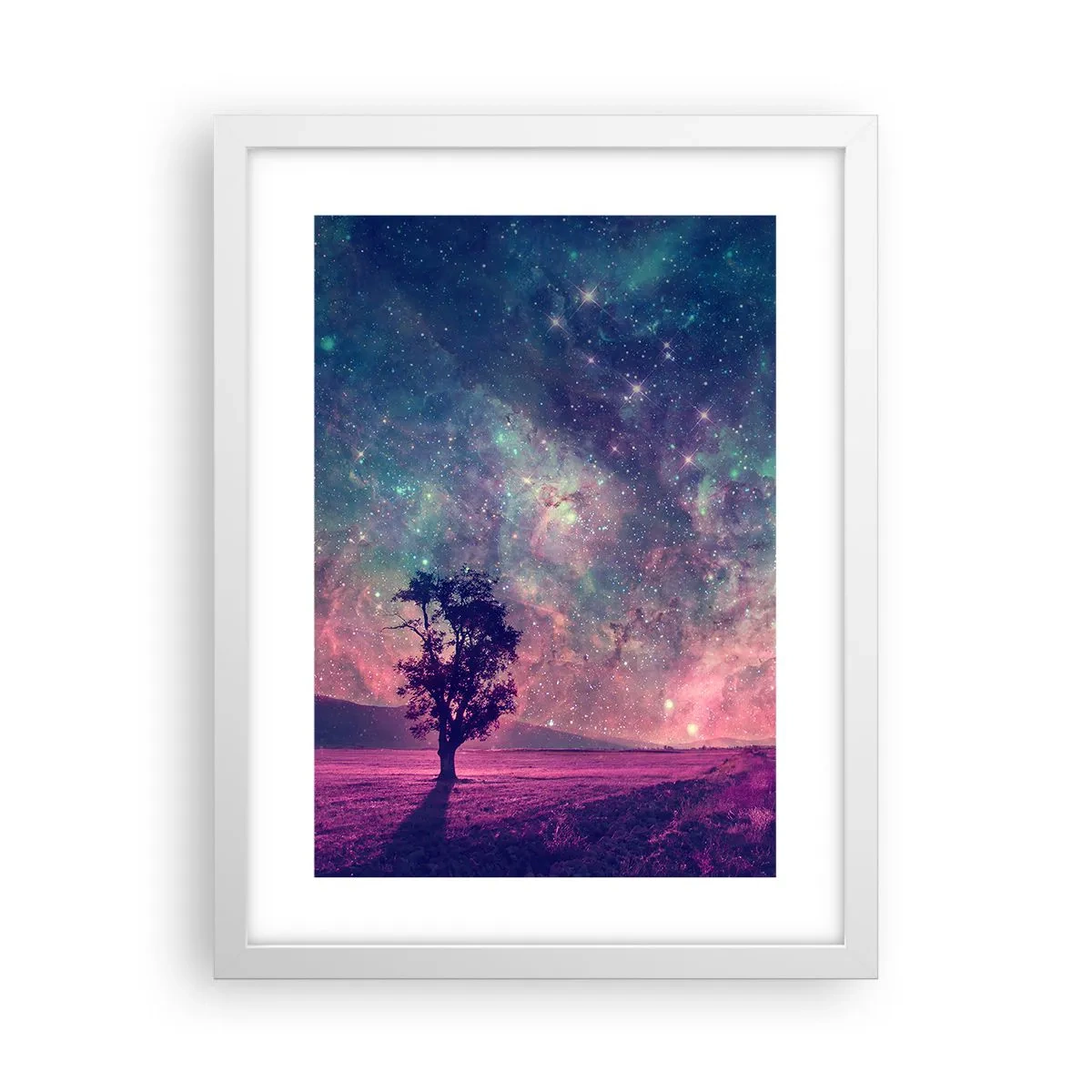 Póster en marco blanco - Bajo un cielo mágico - 30x40 cm