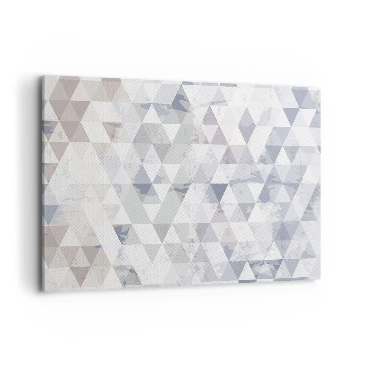 Cuadro sobre lienzo - Impresión de Imagen - Patrón de triángulo geométrico en tonos pastel - 100x70cm - A ritmo de triángulo - Decoración de pared moderna para salón y dormitorio ARTTOR