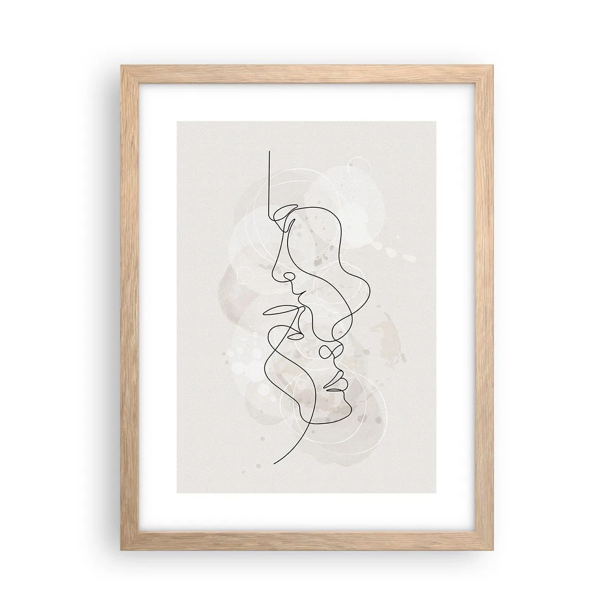 Póster en marco roble claro - En un abrazo - 30x40 cm