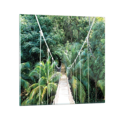 Cuadro sobre vidrio - Impresiones sobre Vidrio - ¡Bienvenido a la selva! - 50x50 cm