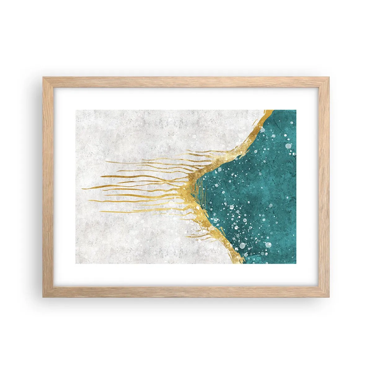 Póster en marco roble claro - Marea dorada - 40x30 cm