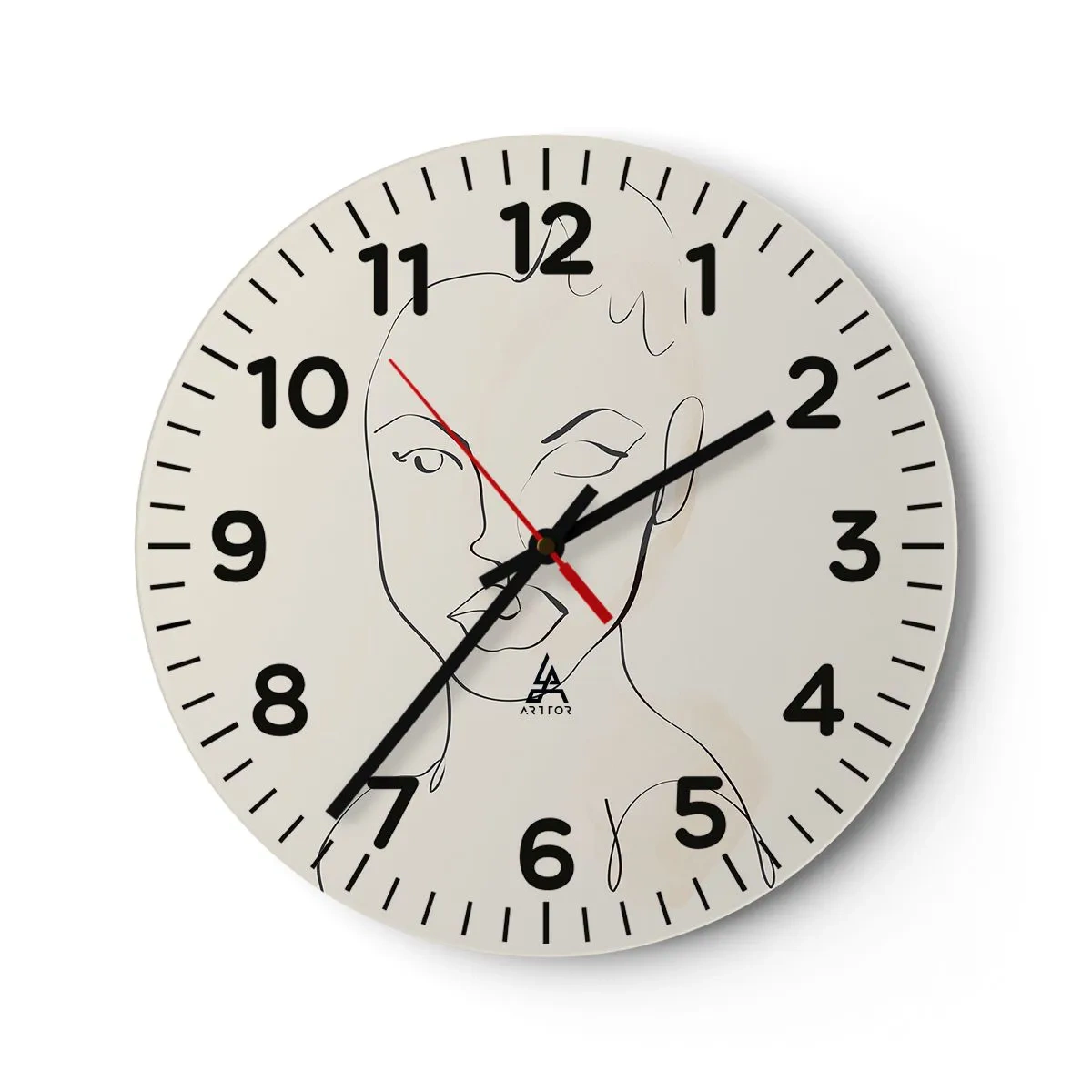 Reloj de pared - Reloj de vidrio - Un esbozo de sensualidad - 40x40 cm