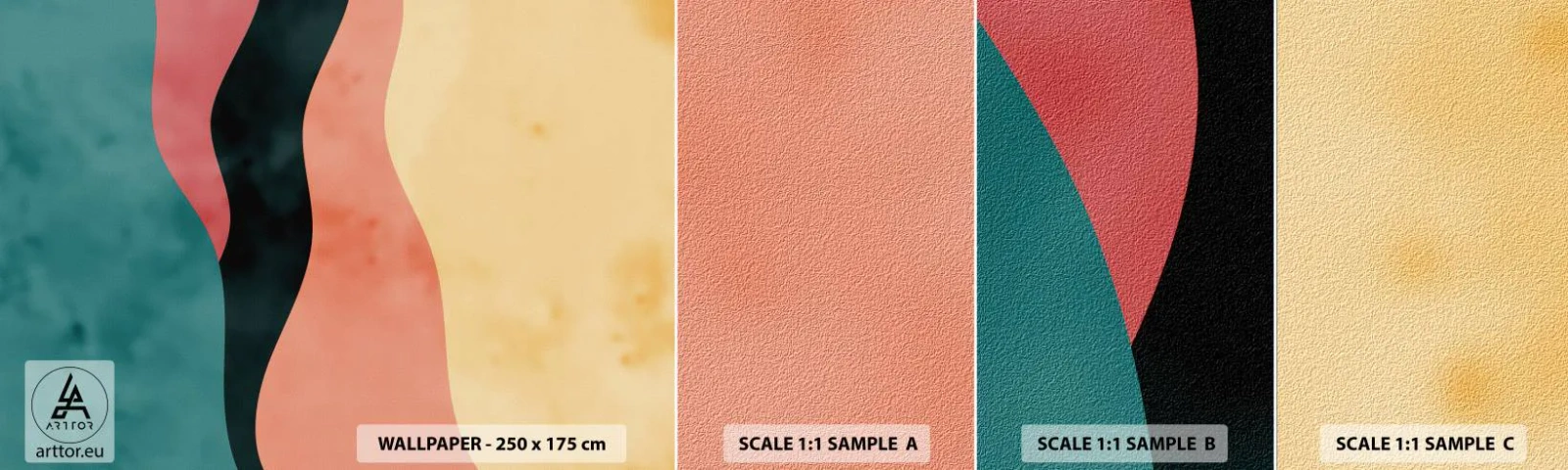 Muestra de fotomural autoadhesivo Deluxe Sticker - Discordia compatible - Abstracción, Pedazo, Arte Moderno. - 100x30 cm