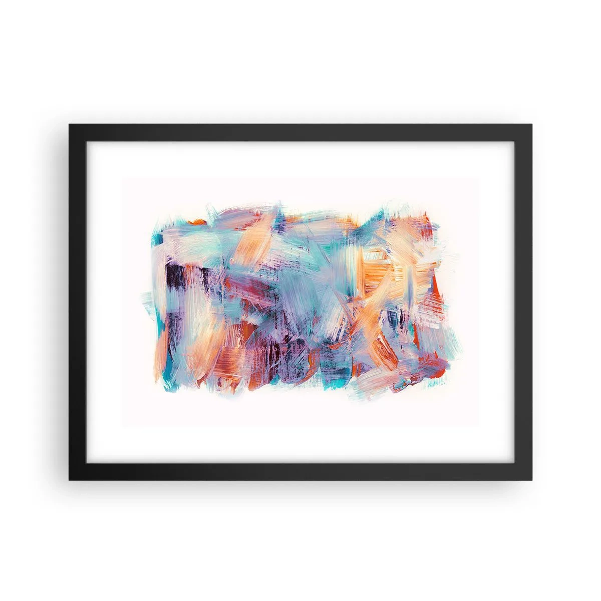 Póster en marco negro - Colorido desorden - 40x30 cm