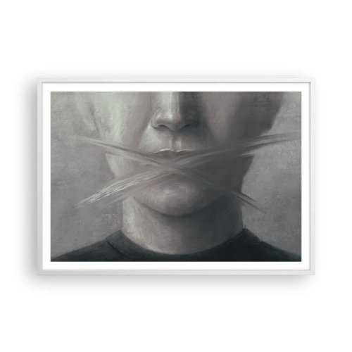 Póster en marco blanco - Ni una palabra - 100x70 cm