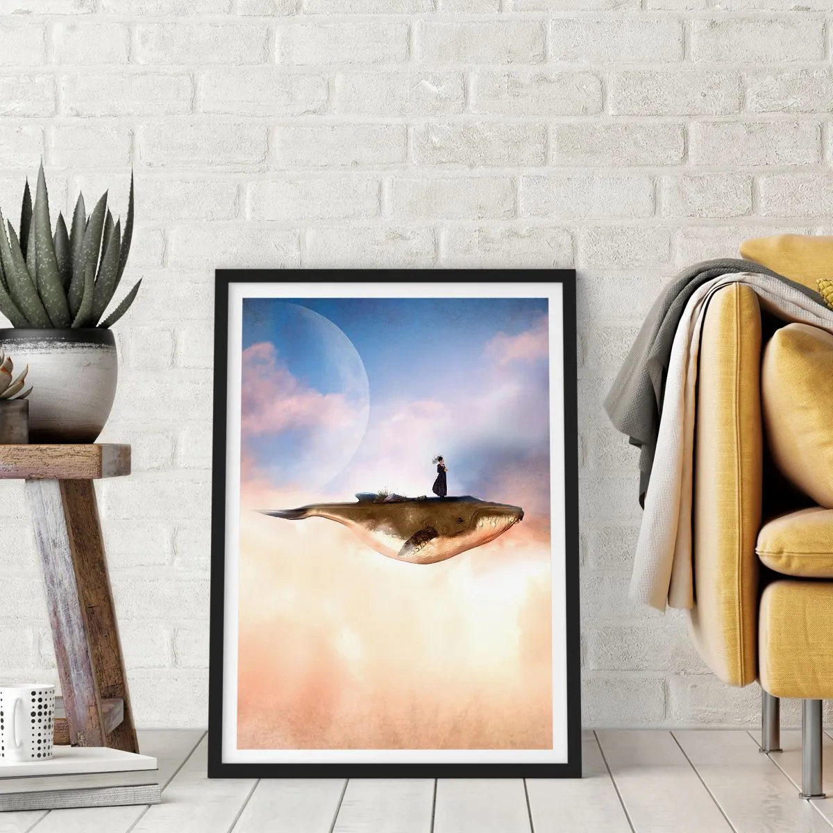Póster en marco negro - Un viaje surrealista - 30x40 cm