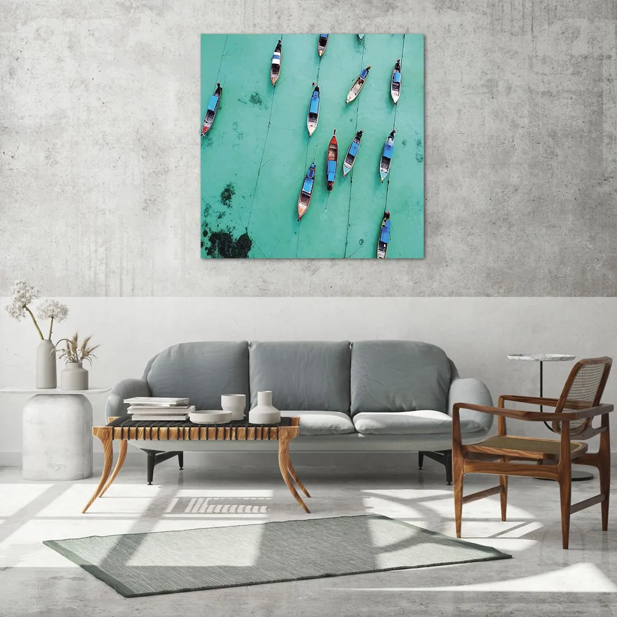 Cuadro sobre vidrio - Impresiones sobre Vidrio - En alegre espera - 70x70 cm