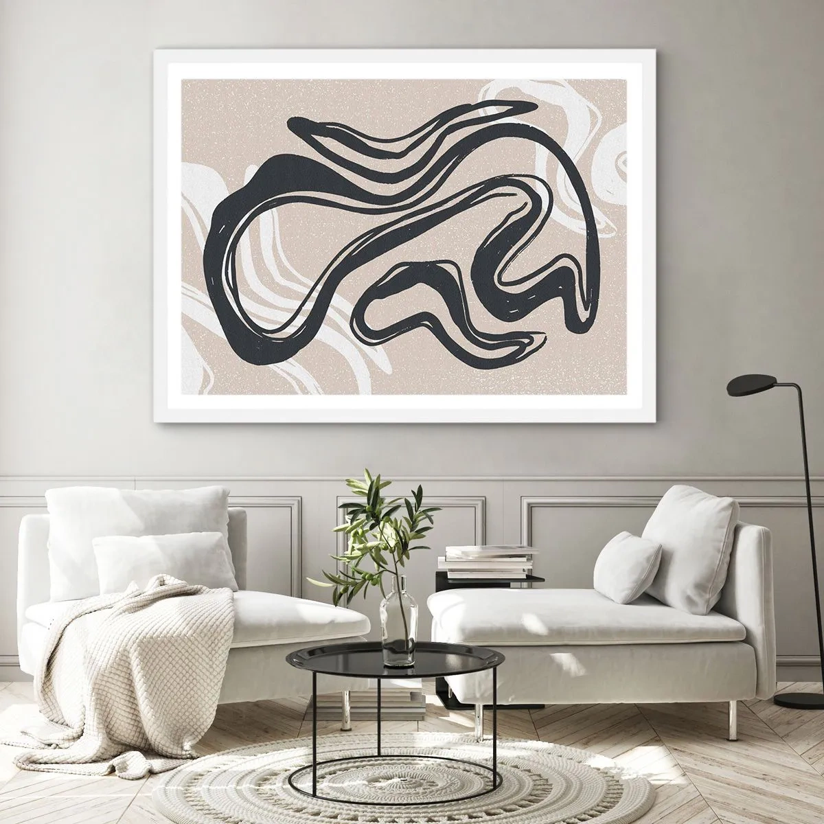 Póster en marco blanco - Expresión multiplicada - 91x61 cm