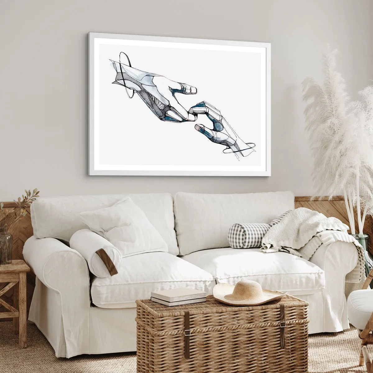 Póster en marco blanco - Un buen gesto - 100x70 cm